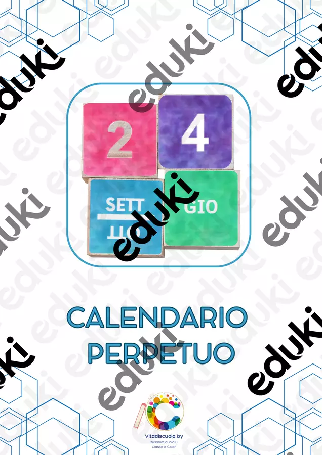 CALENDARIO perpetuo da costruire Programmi scolastici / Materiali per docenti - CALENDARIO perpetuo da costruire - Vita di scuola by BussolaScuola & Classe a Colori - Pagina di copertina