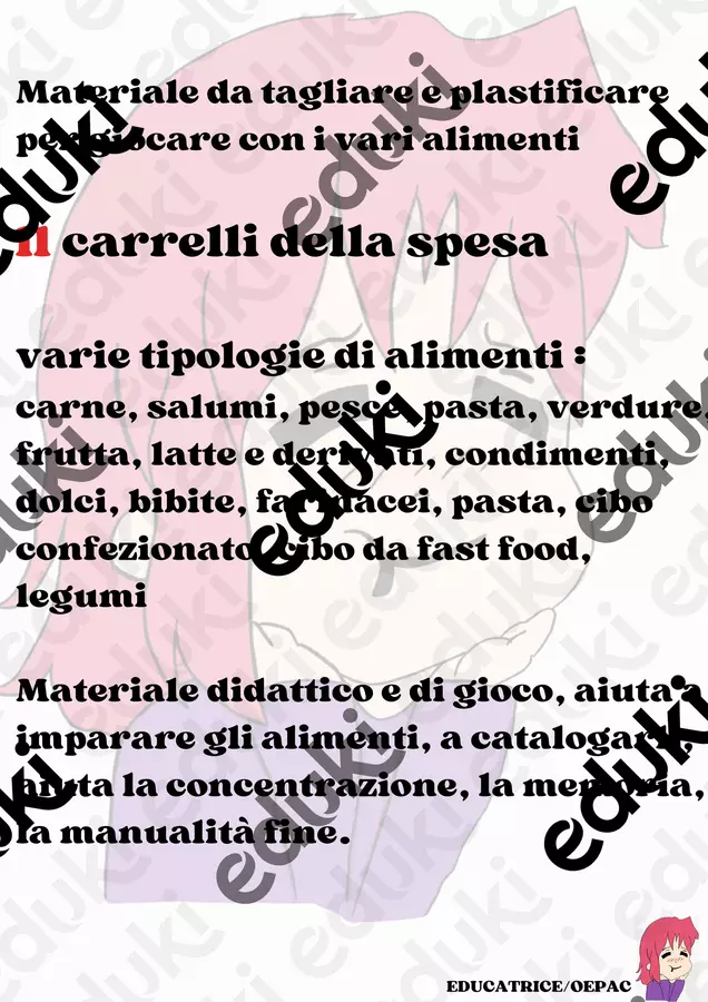 attacca e stacca facciamo la spesa! Esercizi - attacca e stacca facciamo la spesa! - educatrice_oepac - Pagina di copertina