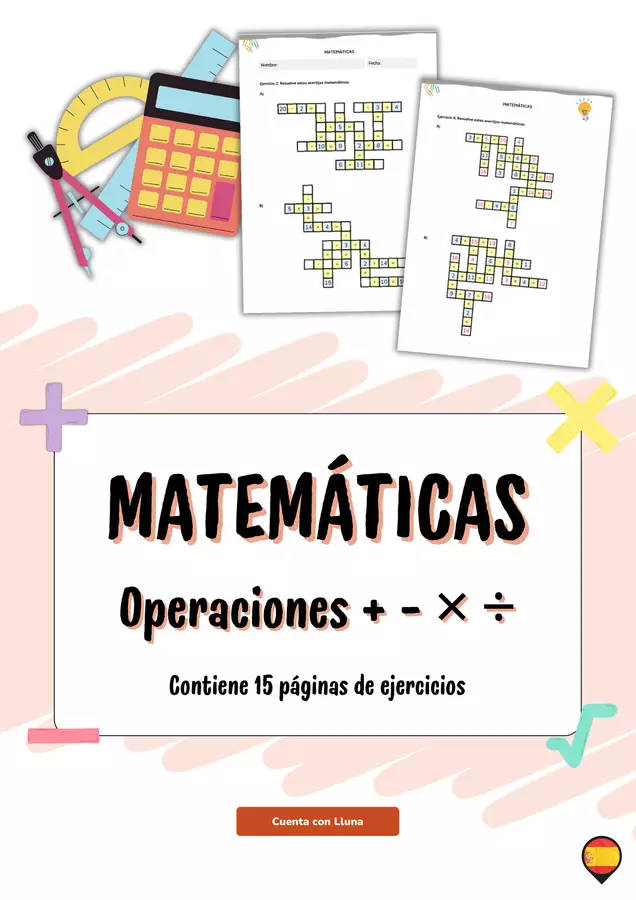 Matematica (addizioni, sottrazioni, moltiplicazione e divisione) in spagnolo Esercizi - Matematica (addizioni, sottrazioni, moltiplicazione e divisione) in spagnolo - Cuenta con Lluna - Pagina di copertina