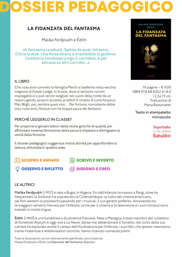 La fidanzata del fantasma (Dossier pedagogico) Esercizi - La fidanzata del fantasma (Dossier pedagogico) - Babalibri - Pagina di copertina