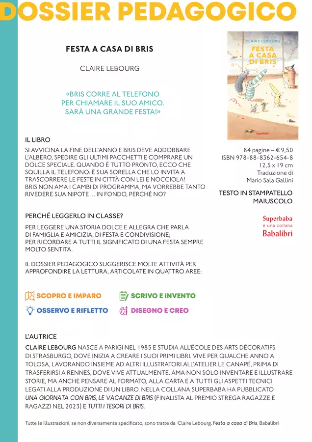 Festa a casa di Bris (Dossier pedagogico) Esercizi - Festa a casa di Bris (Dossier pedagogico) - Babalibri - Pagina di copertina