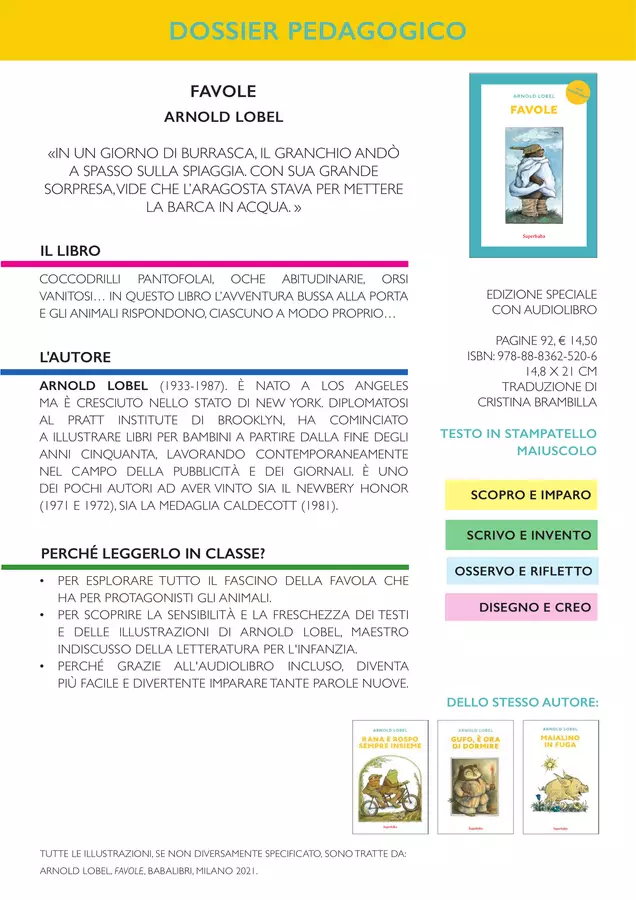 Favole (Dossier pedagogico) Esercizi - Favole (Dossier pedagogico) - Babalibri - Pagina di copertina