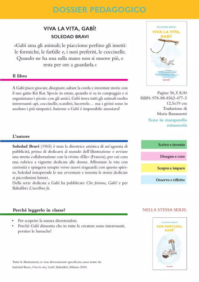 Viva la vita, Gabì! (Dossier pedagogico) Esercizi - Viva la vita, Gabì! (Dossier pedagogico) - Babalibri - Pagina di copertina