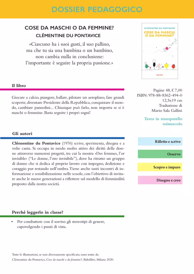 Cose da maschi o da femmine? (Dossier pedagogico) Esercizi - Cose da maschi o da femmine? (Dossier pedagogico) - Babalibri - Pagina di copertina