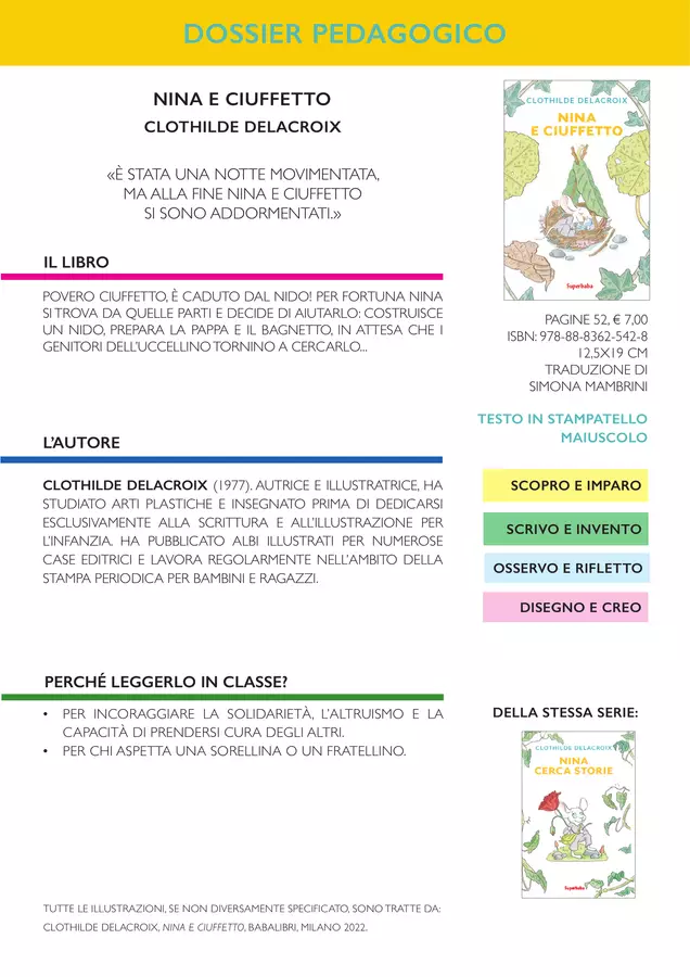 Nina e Ciuffetto (Dossier pedagogico) Esercizi - Nina e Ciuffetto (Dossier pedagogico) - Babalibri - Pagina di copertina
