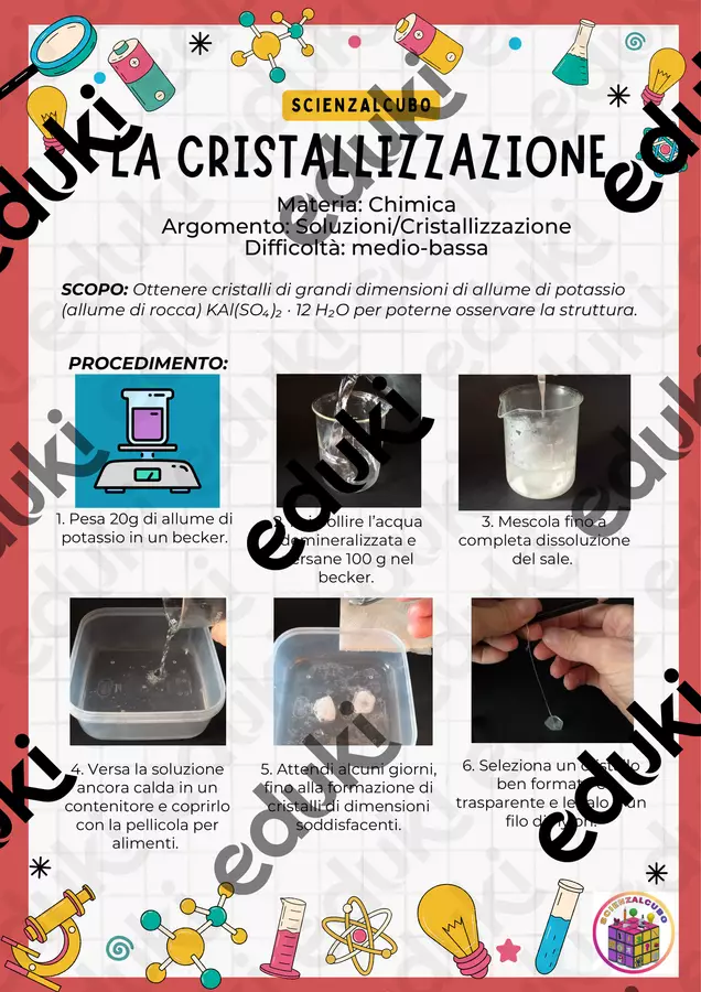 Come preparare un cristallo gigante Esperimenti - Come preparare un cristallo gigante - Scienzalcubo - Pagina di copertina