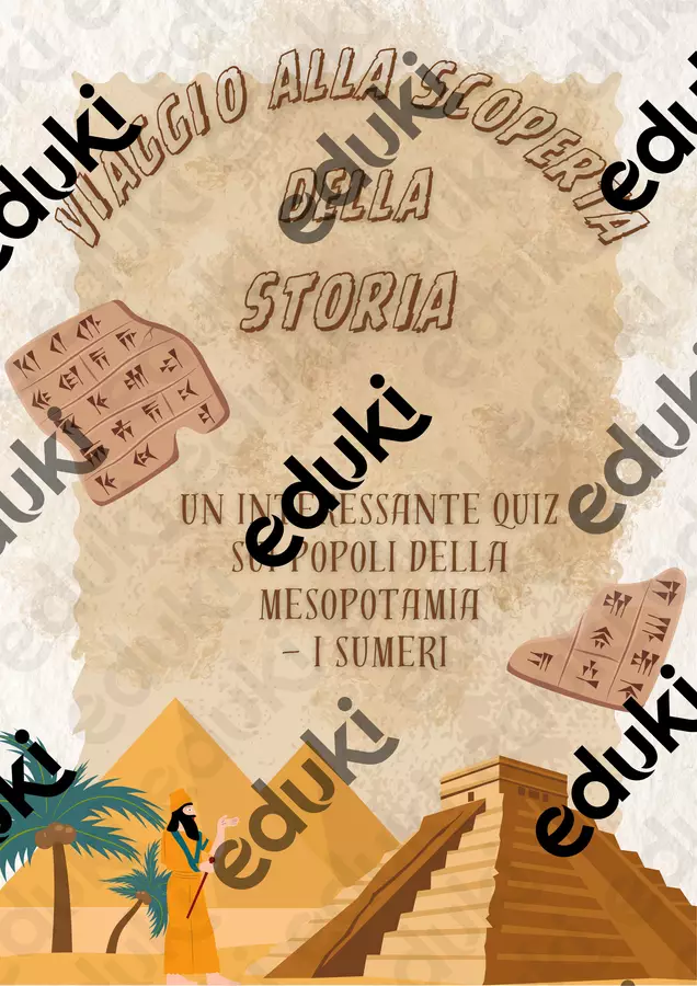 Viaggio alla scoperta della storia - i sumeri Esercizi - Viaggio alla scoperta della storia - i sumeri - Maestra Luna - Pagina di copertina