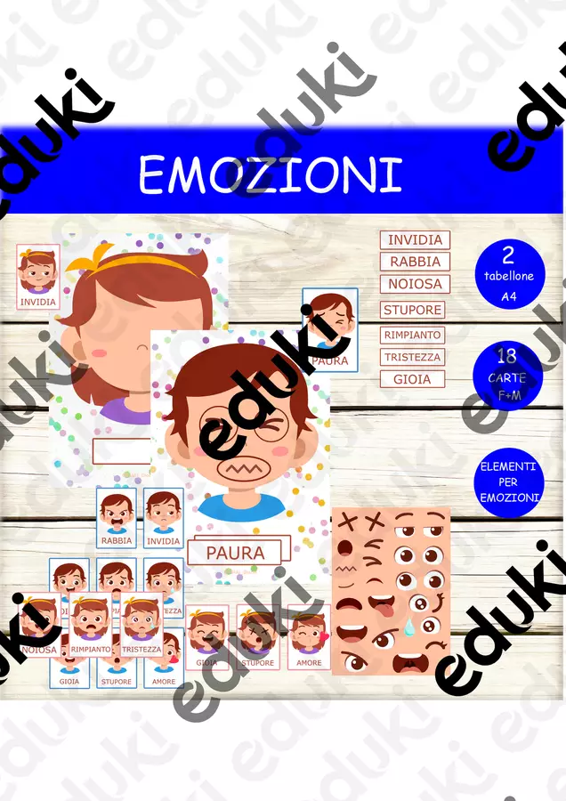 😊 Gioco didattico “Emozioni” – Volti ed emozioni per maschio e femmina Flashcard - 😊 Gioco didattico “Emozioni” – Volti ed emozioni per maschio e femmina - Nikki_Giochi - Pagina di copertina