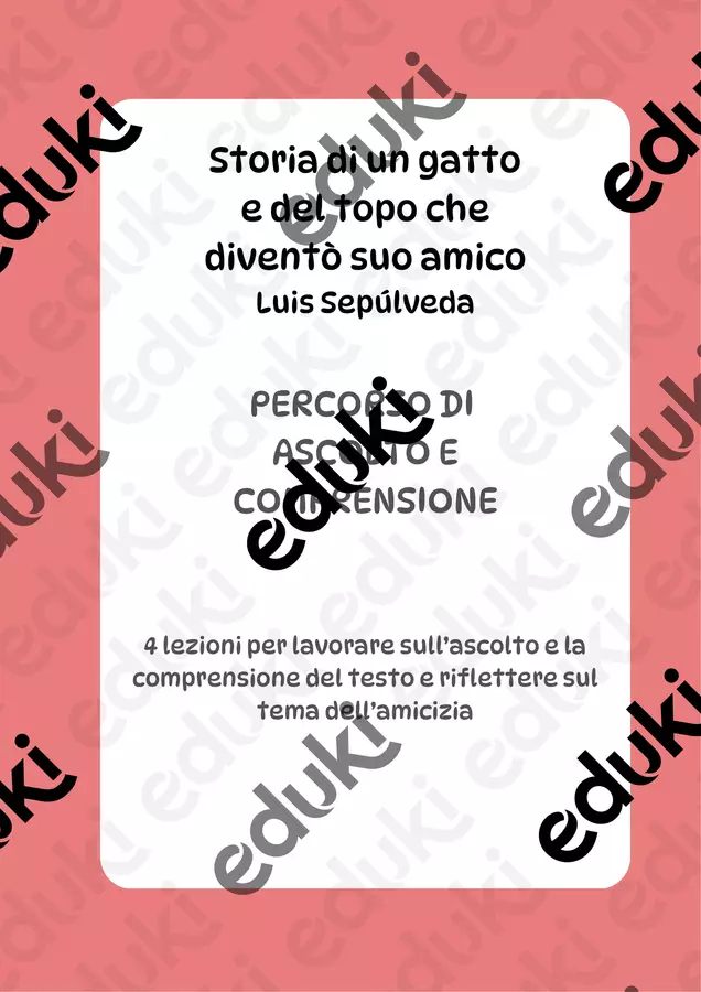 USO DIDATTICO DI 'STORIA DI UN GATTO E DEL TOPO CHE DIVENTÒ SUO AMICO' Serie di lezioni - USO DIDATTICO DI 'STORIA DI UN GATTO E DEL TOPO CHE DIVENTÒ SUO AMICO' - MaestraMarta - Pagina di copertina