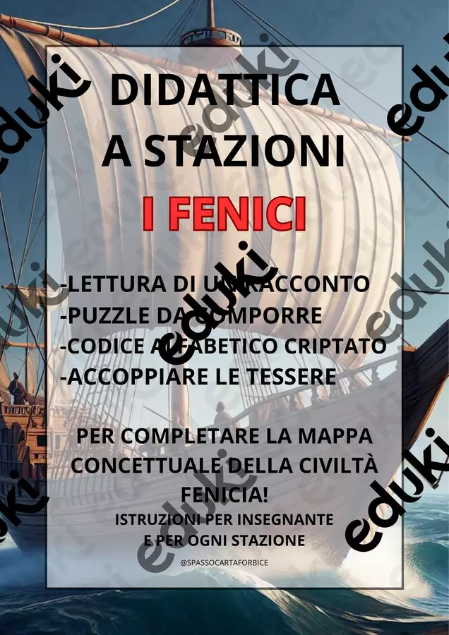 DIDATTICA A STAZIONI - STORIA - I FENICI Didattica a stazioni - DIDATTICA A STAZIONI - STORIA - I FENICI - Spassocartaforbice - Pagina di copertina