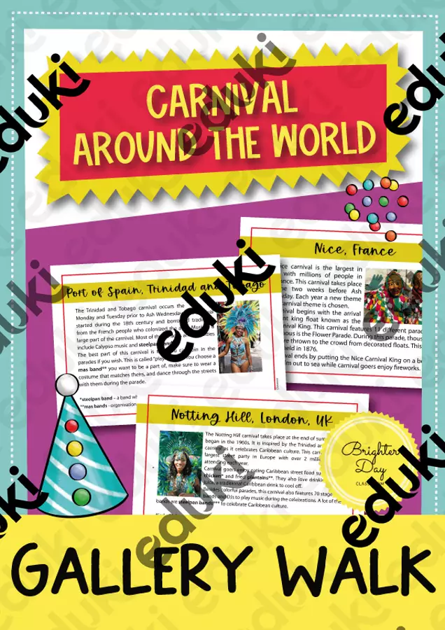Carnival around the world Gallery Walk (inglese) Testo - Carnival around the world Gallery Walk (inglese) - Brighter Day Classroom - Pagina di copertina