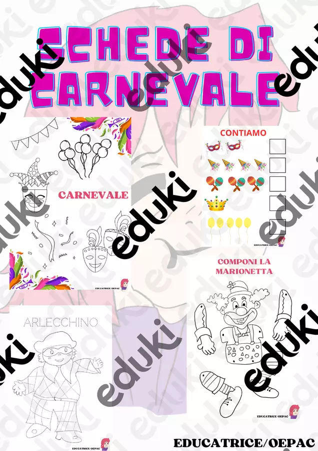 SCHEDE DI CARNEVALE Esercizi - SCHEDE DI CARNEVALE - educatrice_oepac - Pagina di copertina