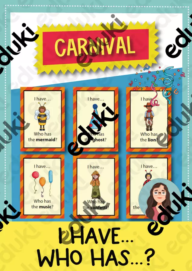 Carnival - I have... Who has... game (inglese) Flashcard - Carnival - I have... Who has... game (inglese) - Brighter Day Classroom - Pagina di copertina