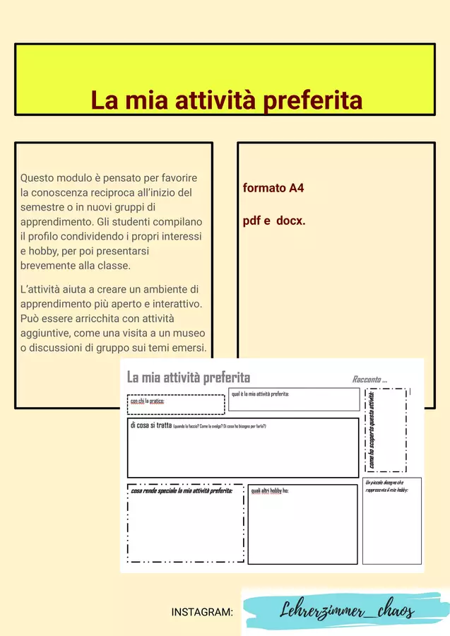 attività preferita | interessi | hobby Esercizi - attività preferita | interessi | hobby - Lehrerzimmer_chaos - Pagina di copertina