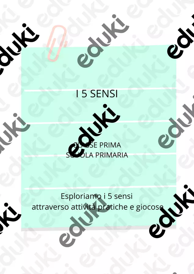 5 sensi: attività pratiche e giocose Clipart / Immagini originali - 5 sensi: attività pratiche e giocose - Maestra Libella - Pagina di copertina