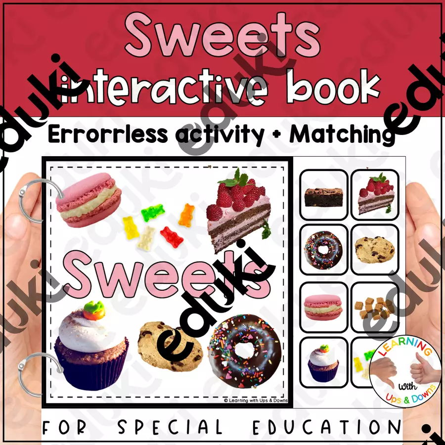 Sweet treats photo matching for preschool | Five Food groups errorless activity Flashcard - Sweet treats photo matching for preschool | Five Food groups errorless activity - Learning with Ups and Downs - Pagina di copertina