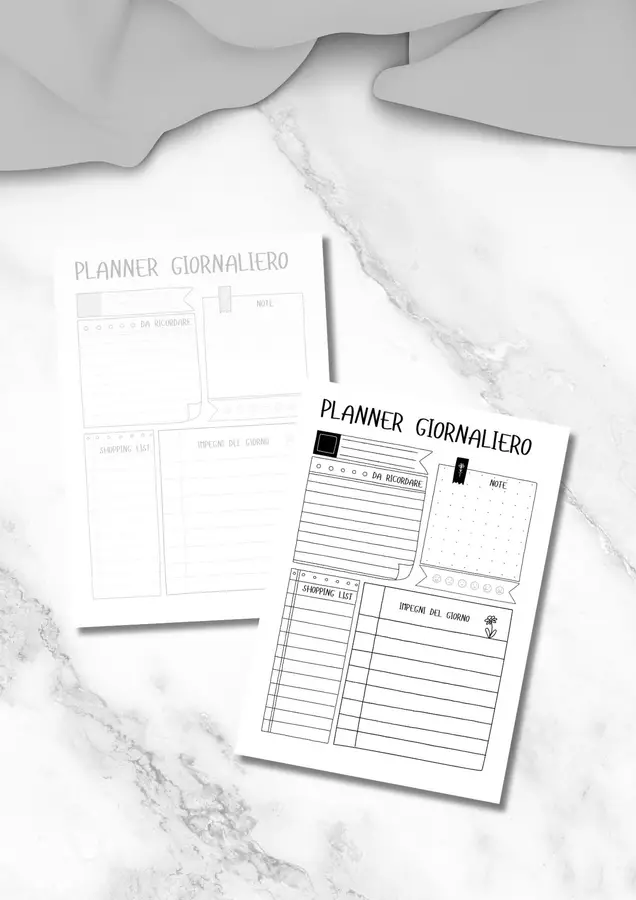 Planner giornaliero da stampare in PDF Altro tipo di materiale - Planner giornaliero da stampare in PDF - ScrapbookItalia - Pagina di copertina
