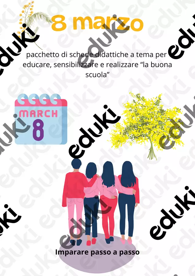 Pacchetto attività Festa della Donna Esercizi - Pacchetto attività Festa della Donna - Imparare passo a passo - Pagina di copertina