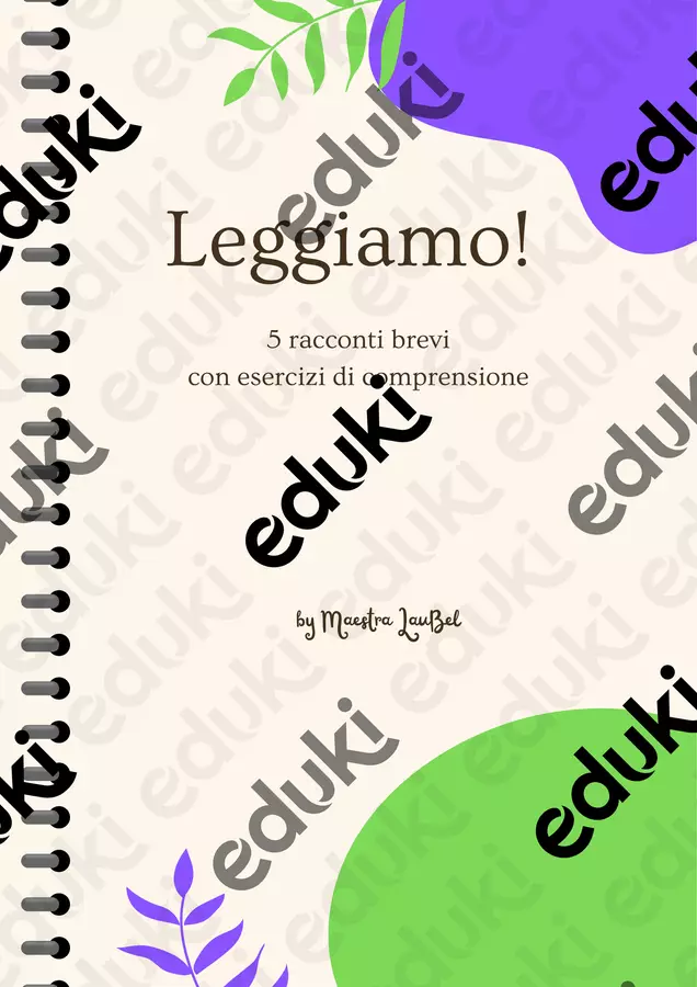 Leggiamo_5racconti brevi Esercizi - Leggiamo_5racconti brevi - Maestra Laubel - Pagina di copertina