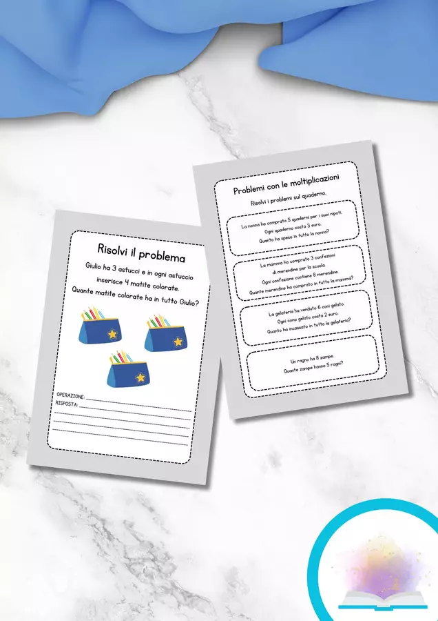 Problemi con le tabelline classe seconda Esercizi - Problemi con le tabelline classe seconda - MilleLibriPerBambini - Pagina di copertina