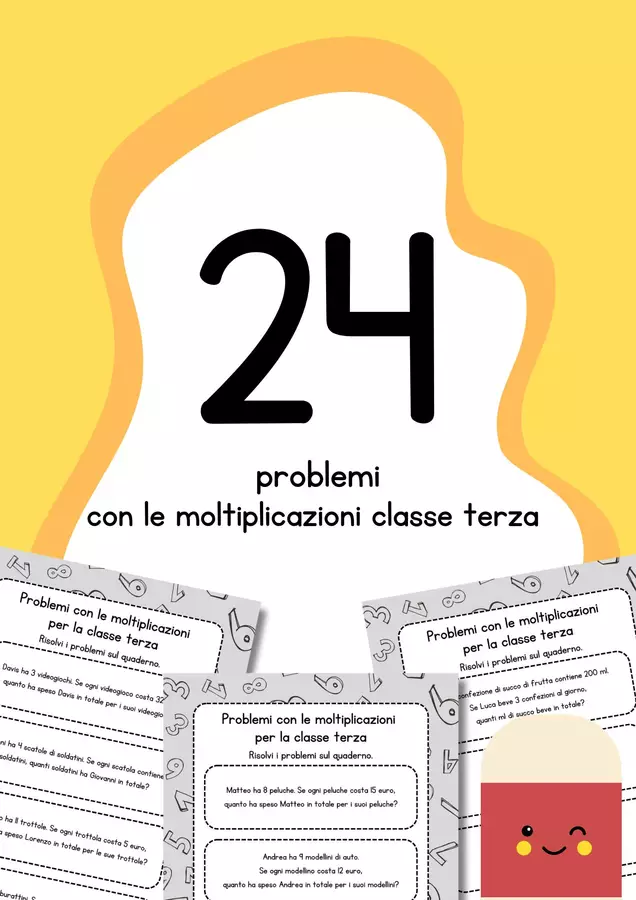 Problemi con le moltiplicazioni classe terza Esercizi - Problemi con le moltiplicazioni classe terza - MilleLibriPerBambini - Pagina di copertina