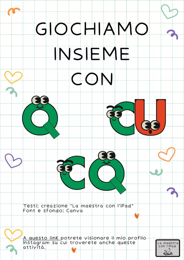 Giochiamo insieme con Q-CU-CQ Esercizi - Giochiamo insieme con Q-CU-CQ - La maestra con l’iPad - Pagina di copertina