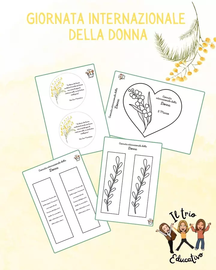 Giornata internazionale della donna: 8 Marzo Clipart / Immagini originali - Giornata internazionale della donna: 8 Marzo - TrioEducativo - Pagina di copertina