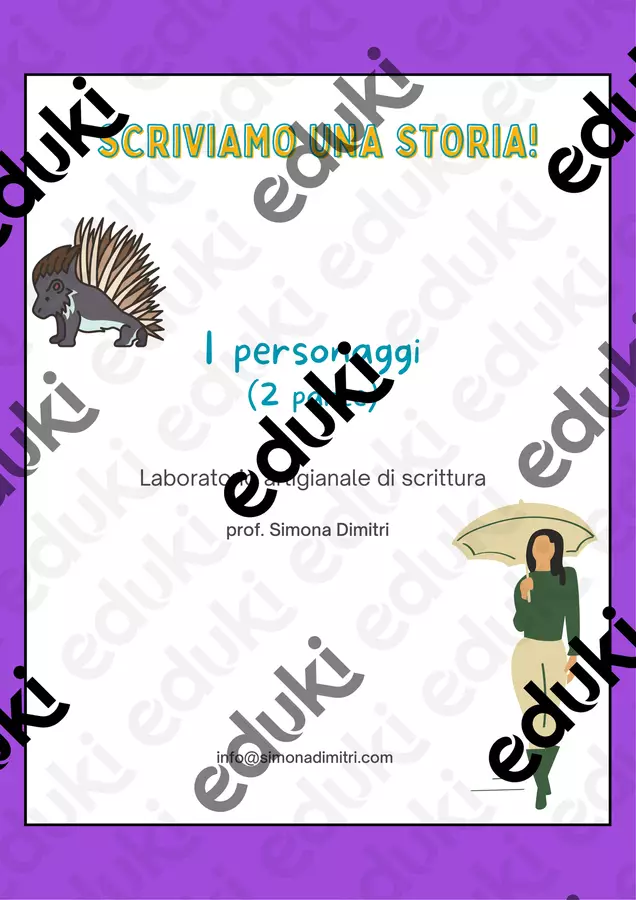 Scriviamo una storia! parte 2_ I personaggi Serie di lezioni - Scriviamo una storia! parte 2_ I personaggi - Simona Dimitri - Pagina di copertina