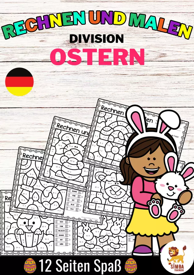 Rechen-Mal-Blätter - Division (Ostern) Pasqua Divisione Matematica Tedesco Esercizi - Rechen-Mal-Blätter - Division (Ostern) Pasqua Divisione Matematica Tedesco - SIMBA Trainers Education - Pagina di copertina