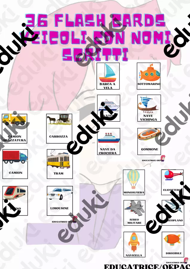 FLASH CARDS VEICOLI Flashcard - FLASH CARDS VEICOLI - educatrice_oepac - Pagina di copertina