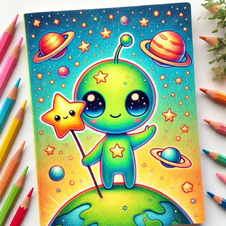 Alieni Disegni da colorare (50 illustrazioni da colorare) Materiale per pittura e bricolage - Alieni Disegni da colorare (50 illustrazioni da colorare) - Kontrollmops - Pagina di copertina