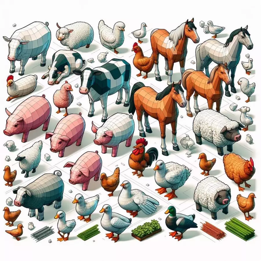 Animali della fattoria Disegni da colorare (Illustrazioni 3D da colorare) Materiale per pittura e bricolage - Animali della fattoria Disegni da colorare (Illustrazioni 3D da colorare) - Kontrollmops - Pagina di copertina