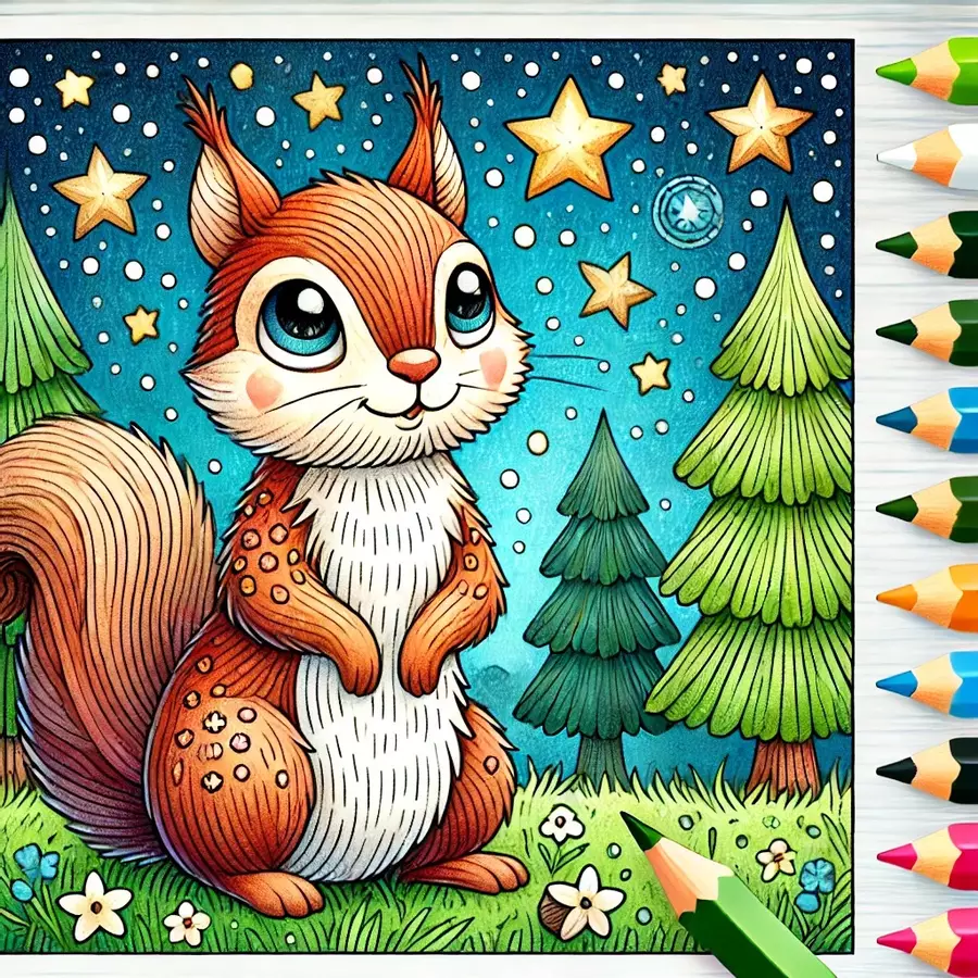 Scoiattolo Disegni da colorare (50 illustrazioni da colorare) Materiale per pittura e bricolage - Scoiattolo Disegni da colorare (50 illustrazioni da colorare) - Kontrollmops - Pagina di copertina