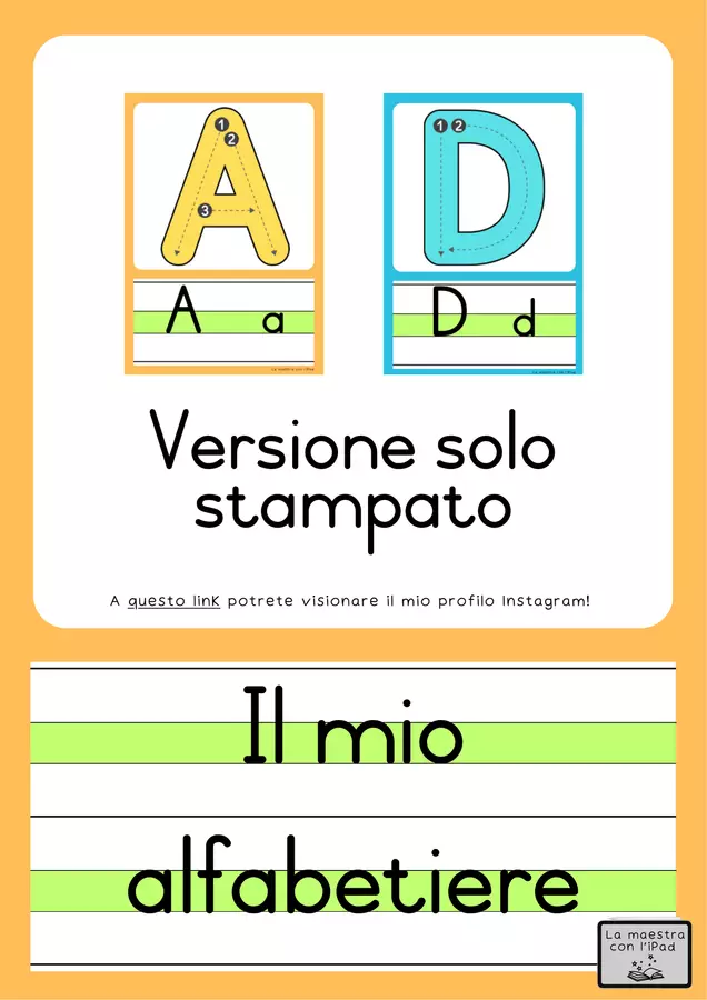IL MIO ALFABETIERE - Solo Stampato Flashcard - IL MIO ALFABETIERE - Solo Stampato - La maestra con l’iPad - Pagina di copertina