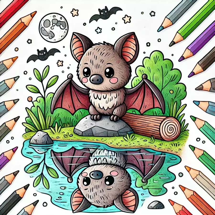 Pipistrelli Disegni da colorare (50 illustrazioni da colorare) Materiale per pittura e bricolage - Pipistrelli Disegni da colorare (50 illustrazioni da colorare) - Kontrollmops - Pagina di copertina