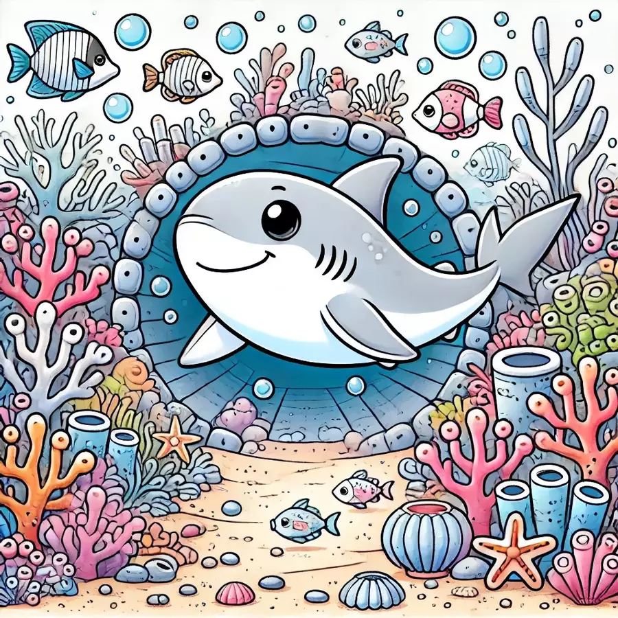 Squalo Disegni da colorare (50 illustrazioni da colorare) Materiale per pittura e bricolage - Squalo Disegni da colorare (50 illustrazioni da colorare) - Kontrollmops - Pagina di copertina