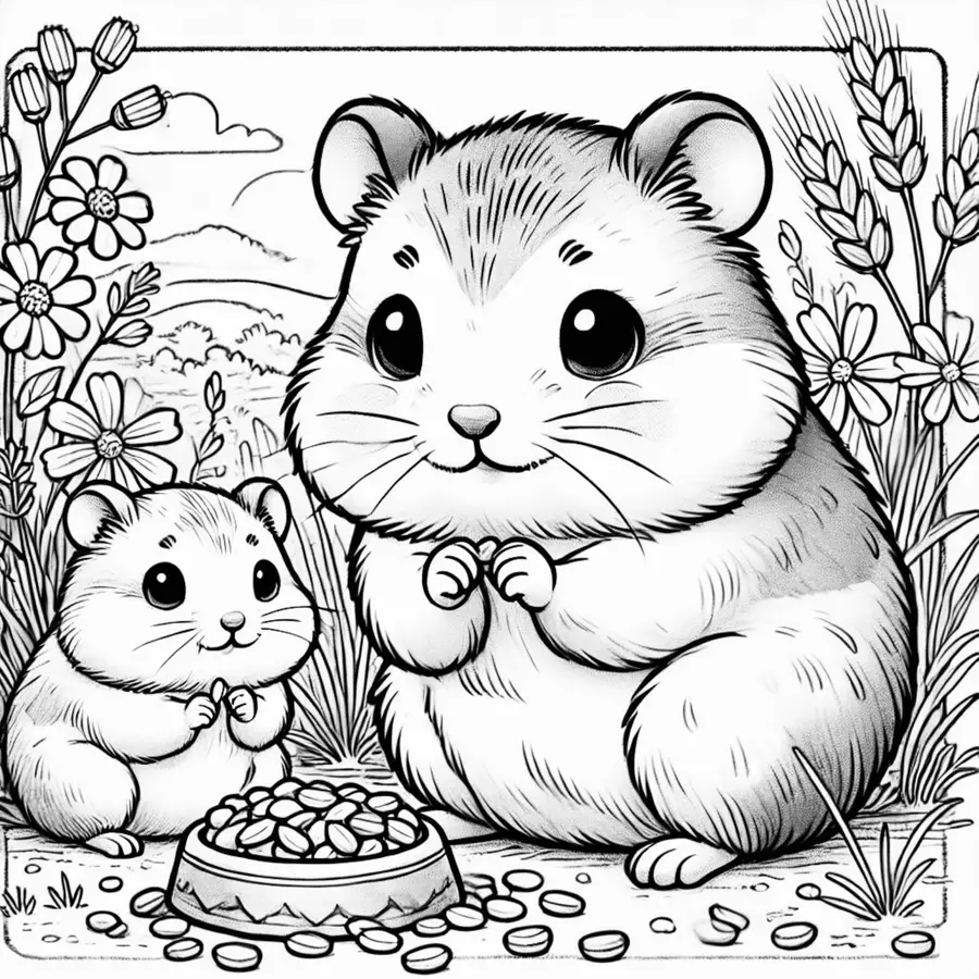 Criceto Disegni da colorare (50 illustrazioni da colorare) Materiale per pittura e bricolage - Criceto Disegni da colorare (50 illustrazioni da colorare) - Kontrollmops - Pagina di copertina