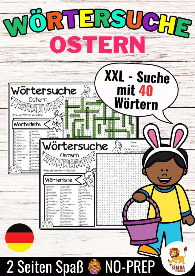 XXL Wörtersuche / Suchsel (Ostern) März / April Pasqua Marzo / Aprile Tedesco Esercizi - XXL Wörtersuche / Suchsel (Ostern) März / April Pasqua Marzo / Aprile Tedesco - SIMBA Trainers Education - Pagina di copertina
