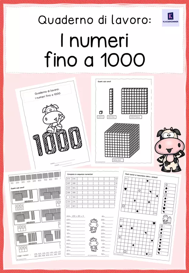 Quaderno di lavoro: I numeri fino a 1000 Materiale di supporto/inclusione - Quaderno di lavoro: I numeri fino a 1000 - Klassenzimmer_Italia - Pagina di copertina