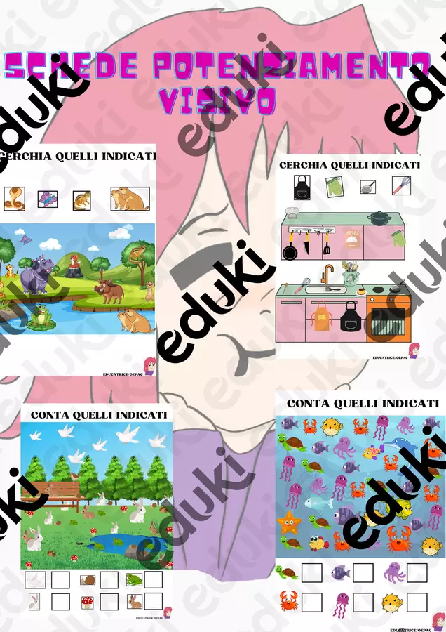 potenziamento visivo immagini colorate Esercizi - potenziamento visivo immagini colorate - educatrice_oepac - Pagina di copertina