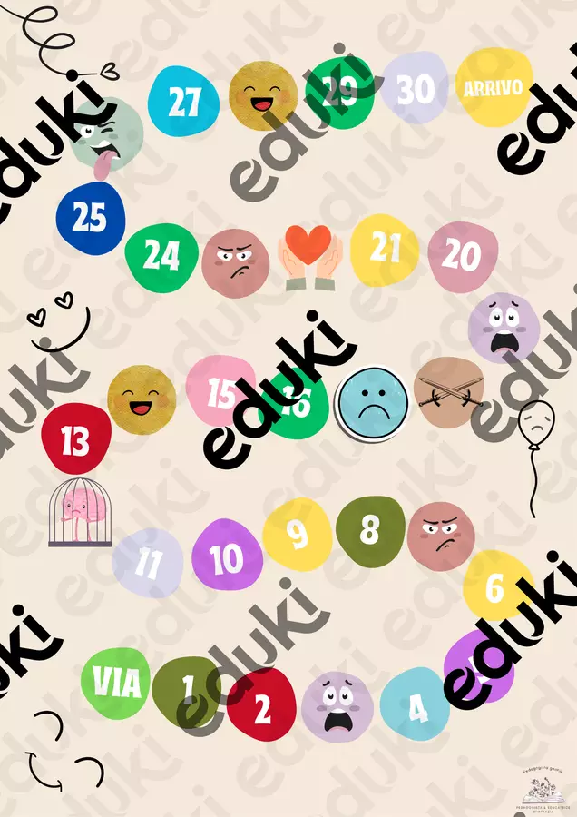 Gioco dell'oca delle emozioni- Kit stampabile Programmi scolastici / Materiali per docenti - Gioco dell'oca delle emozioni- Kit stampabile - Pedagogista gentile - Pagina di copertina