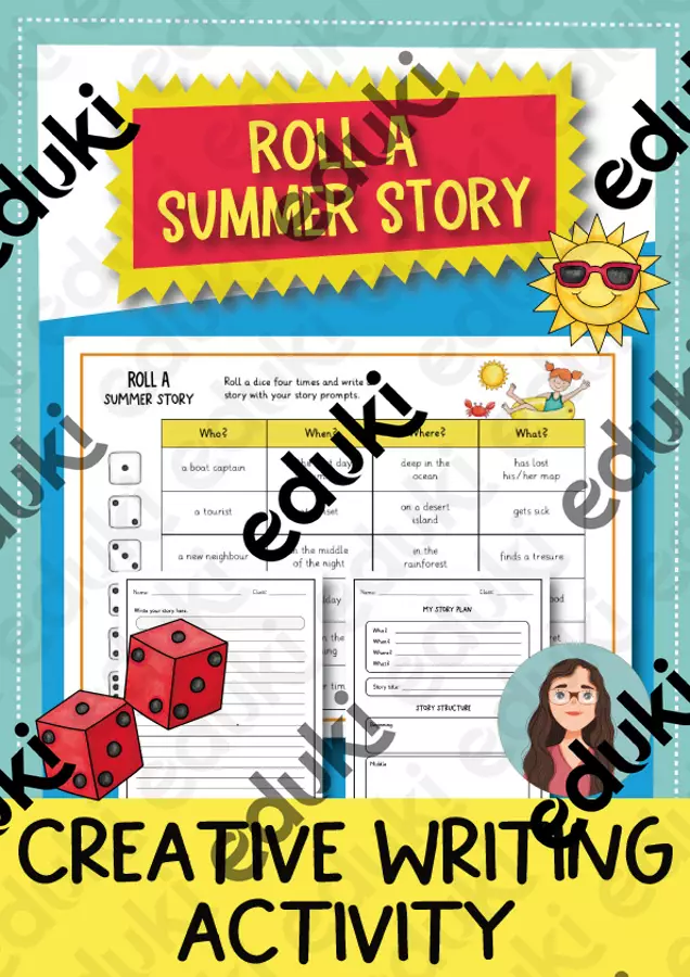 Summer Roll a Story: creative writing activity; 2 differenziati (Inglese) Materiale di supporto/inclusione - Summer Roll a Story: creative writing activity; 2 differenziati (Inglese) - Brighter Day Classroom - Pagina di copertina