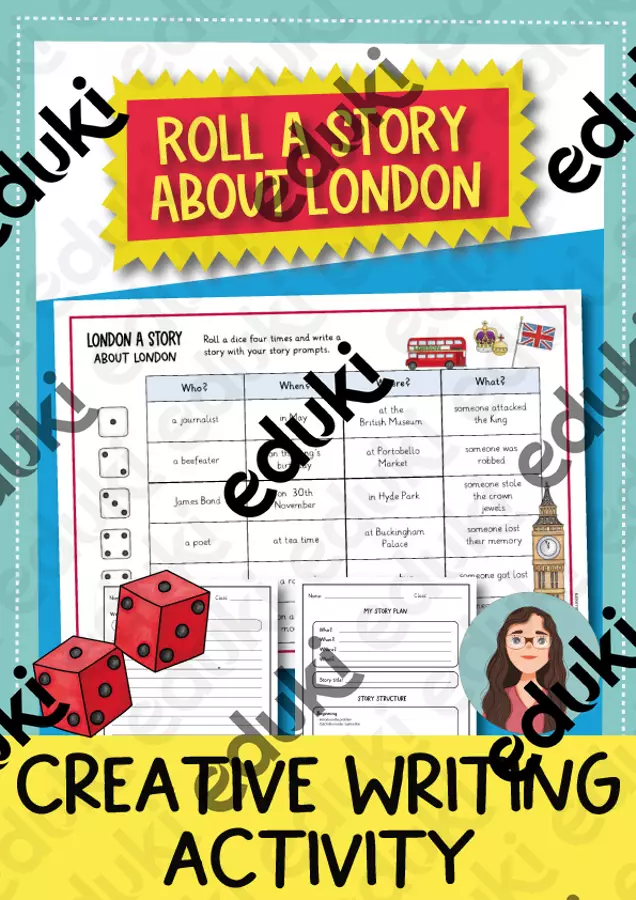 Roll a story about London: creative writing activity / Arrotolare una storia su Londra: attività di scrittura creativa Flashcard - Roll a story about London: creative writing activity / Arrotolare una storia su Londra: attività di scrittura creativa - Brighter Day Classroom - Pagina di copertina