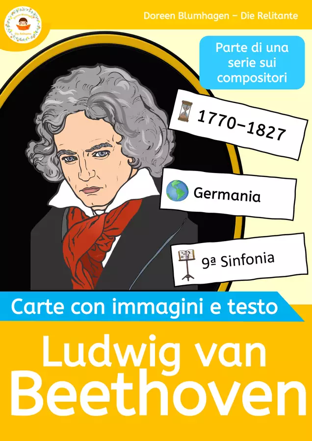 Carte Illustrate e Testo – Ludwig van Beethoven Flashcard - Carte Illustrate e Testo – Ludwig van Beethoven - DieRelitante - Pagina di copertina