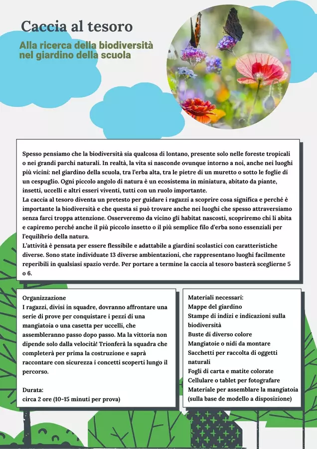 Caccia al tesoro naturalistica Programmi scolastici / Materiali per docenti - Caccia al tesoro naturalistica - Manuela Busnelli - Pagina di copertina