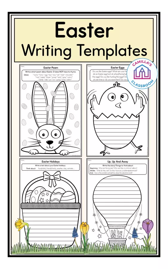 Easter - Writing Templates Esercizi - Easter - Writing Templates - Camilla's Classroom - Pagina di copertina