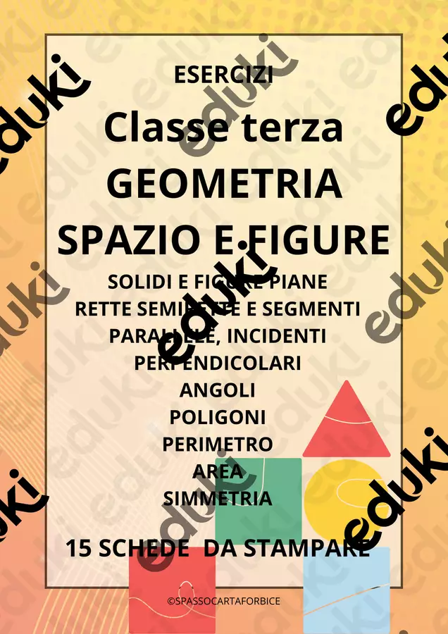 Geometria classe 3 Esercizi - Geometria classe 3 - Spassocartaforbice - Pagina di copertina