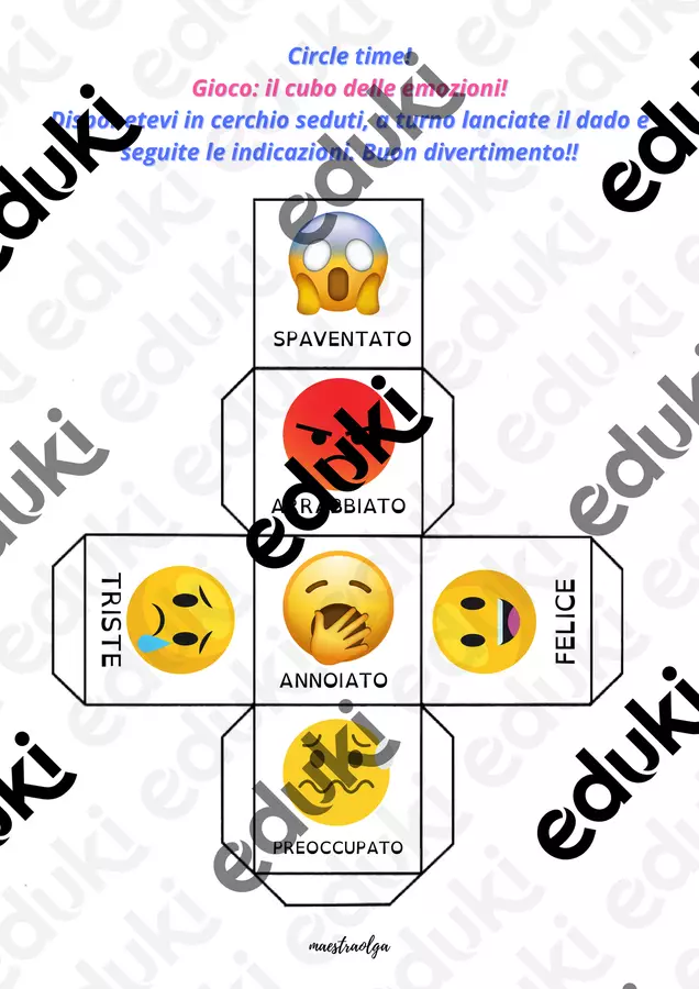 Il cubo delle emozioni Materiale di supporto/inclusione - Il cubo delle emozioni - maestraolga88 - Pagina di copertina