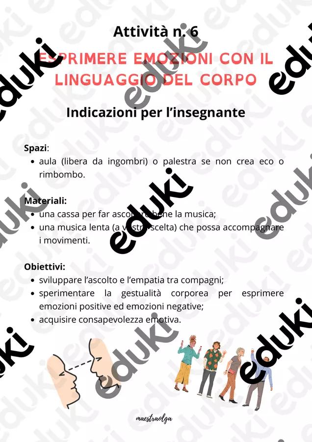 Esprimere emozioni con il linguaggio del corpo Esercizi - Esprimere emozioni con il linguaggio del corpo - maestraolga88 - Pagina di copertina