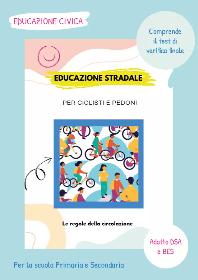 Educazione stradale per ciclisti e pedoni Materiale di supporto/inclusione - Educazione stradale per ciclisti e pedoni - Lalao.it - Pagina di copertina